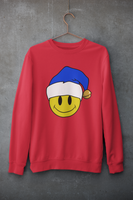 Acid Smiley Christmas Jumper -  Blue & White