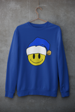 Acid Smiley Christmas Jumper -  Blue & White