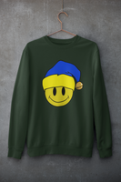 Acid Smiley Christmas Jumper -  Blue & Yellow