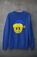 Acid Smiley Christmas Jumper -  Blue & Yellow