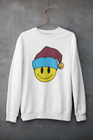 Acid Smiley Christmas Jumper -  Claret & Blue