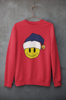 Acid Smiley Christmas Jumper -  Navy & White