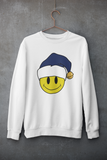 Acid Smiley Christmas Jumper -  Navy & White