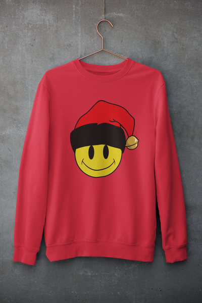 Acid Smiley Christmas Jumper -  Red & Black