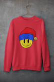 Acid Smiley Christmas Jumper -  Red & Blue