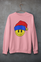 Acid Smiley Christmas Jumper -  Red & Blue