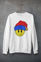 Acid Smiley Christmas Jumper -  Red & Blue