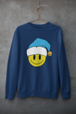 Acid Smiley Christmas Jumper -  Sky Blue & White