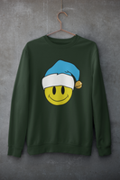 Acid Smiley Christmas Jumper -  Sky Blue & White