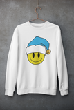 Acid Smiley Christmas Jumper -  Sky Blue & White