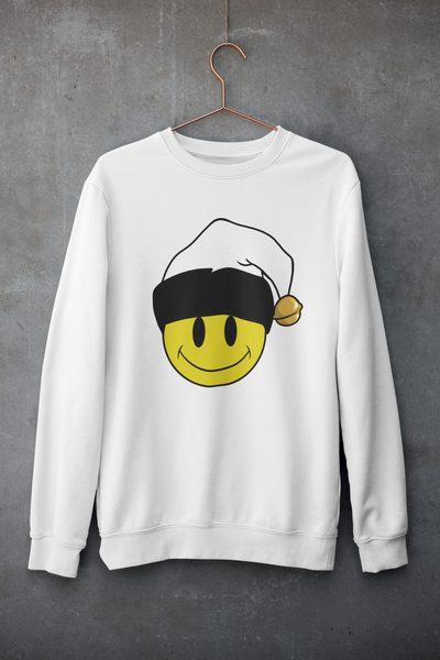 Acid Smiley Christmas Jumper -  White & Black