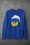 Acid Smiley Christmas Jumper -  White & Blue