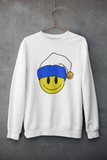 Acid Smiley Christmas Jumper -  White & Blue