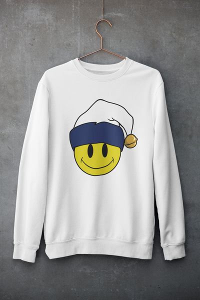 Acid Smiley Christmas Jumper -  White & Navy