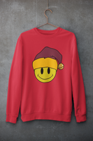 Acid Smiley Christmas Jumper -  Claret & Amber