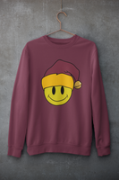 Acid Smiley Christmas Jumper -  Claret & Amber