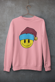 Acid Smiley Christmas Jumper -  Claret & Blue