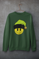 Acid Smiley Christmas Jumper -  Lime Green & Black