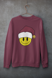 Acid Smiley Christmas Jumper -  Claret & White