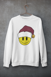 Acid Smiley Christmas Jumper -  Claret & White