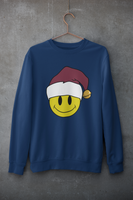 Acid Smiley Christmas Jumper -  Claret & White